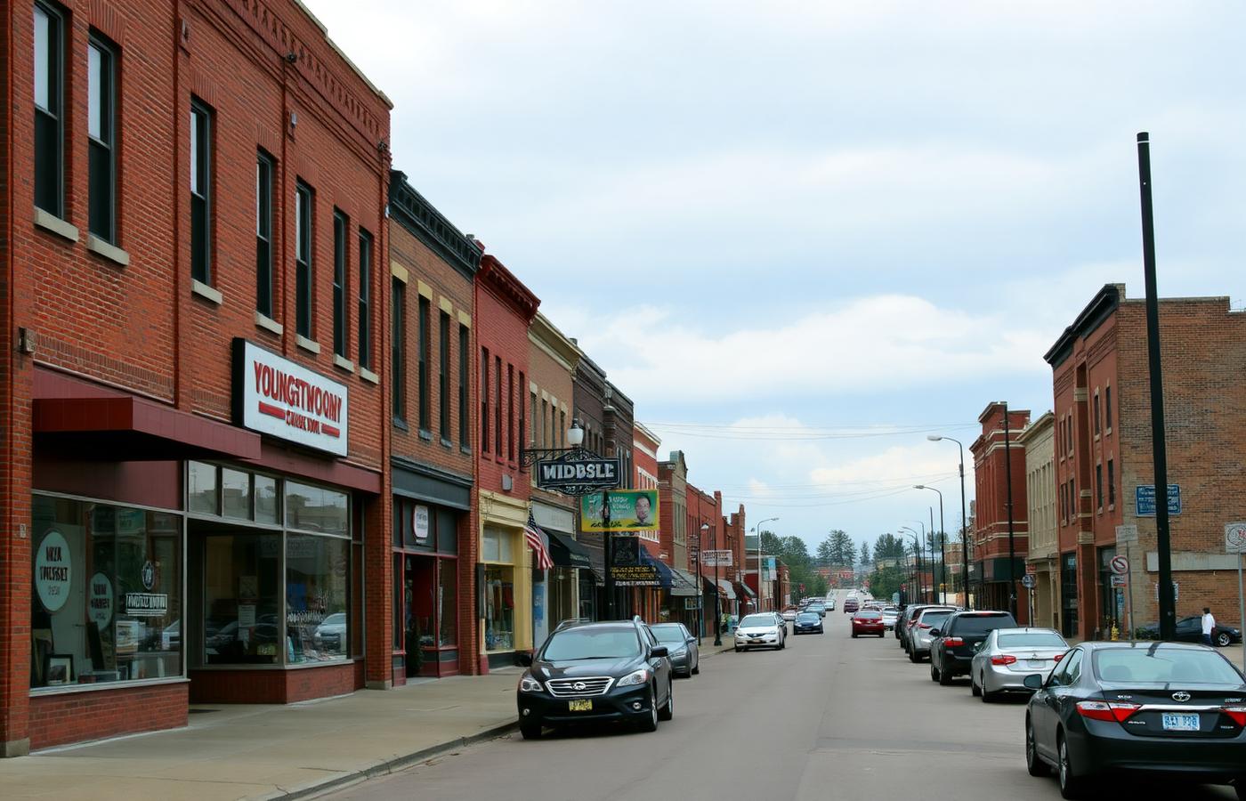 Downtown street in Youngstown, Ohio